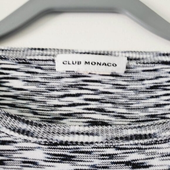 Club Monaco Compression Crop Space Dyed Spandex Stretch Half Sleeve Top S - Picture 3 of 6